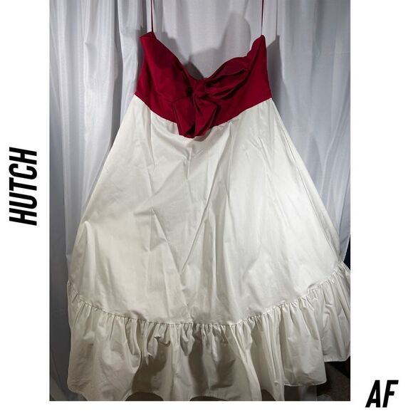ANTHROPOLOGIE BY HUTCH BOW-TIE MAXI DRESS IN RED WHITE NEW - Picture 6 of 12